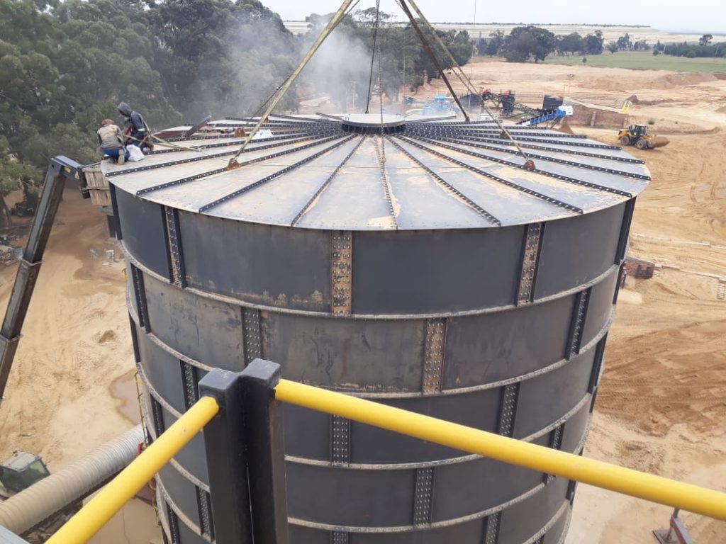 Top view of the sand silo